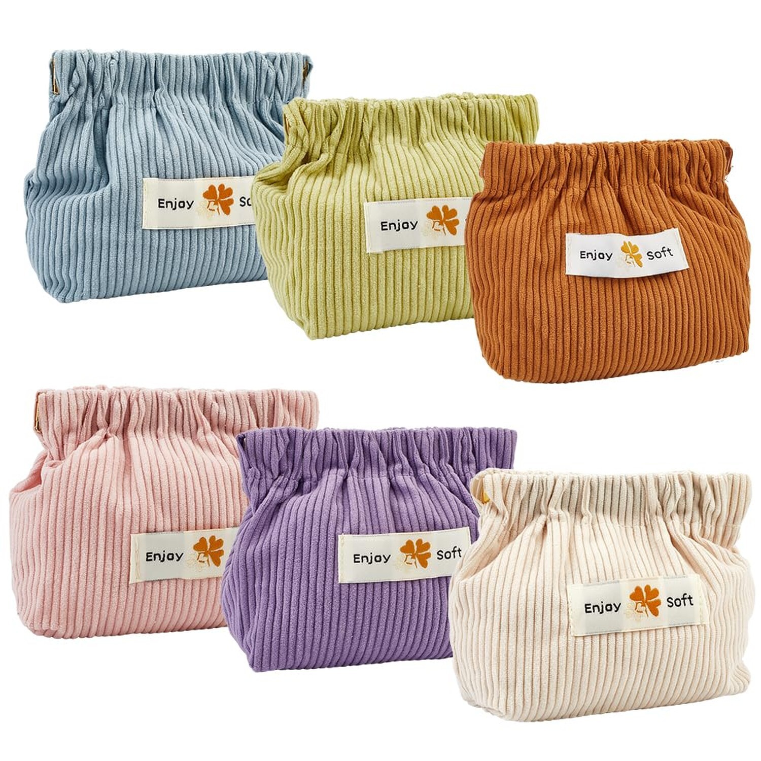 GORGECRAFT 6 Styles Shrapnel Portable Pouch Corduroy Storage Bag Elastic Hair...