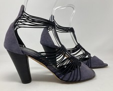 New Audley London size 6 (39) purple suede & black elastic high heel sandals