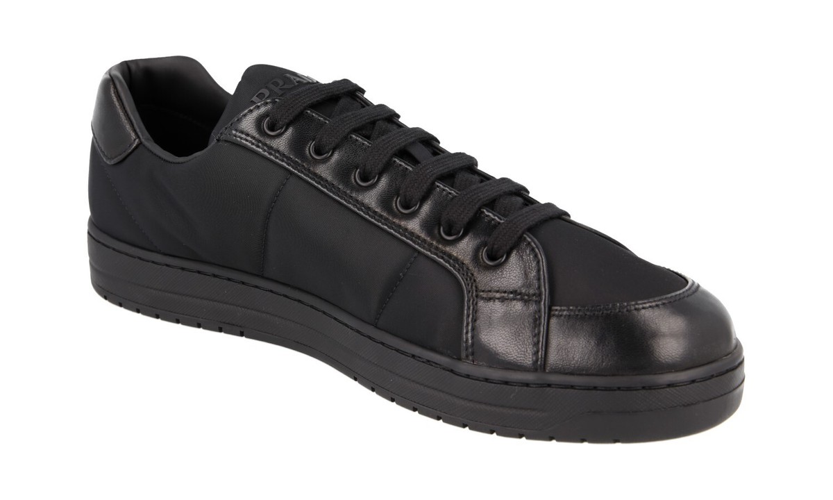 PRADA|SNEAKERS (2EE395 F G000 3ABU F0009) PRADA Leather Downtown Sneakers - 2EE395 - Black - NEW - US