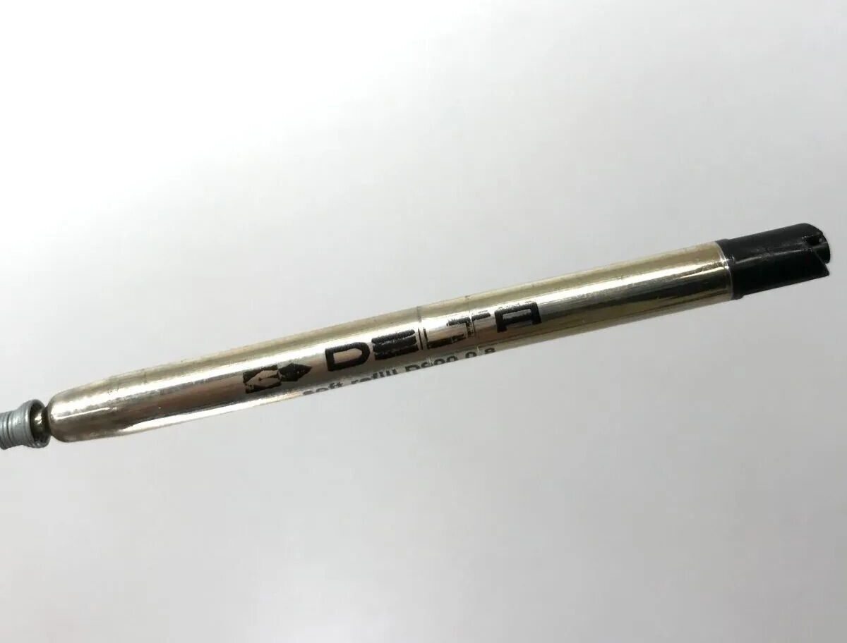DELTA Vintage-Collection White marble/Silver Twisted Ballpoint Pen
