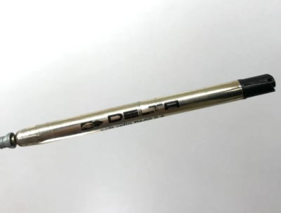 DELTA Vintage-Collection White marble/Silver Twisted Ballpoint Pen