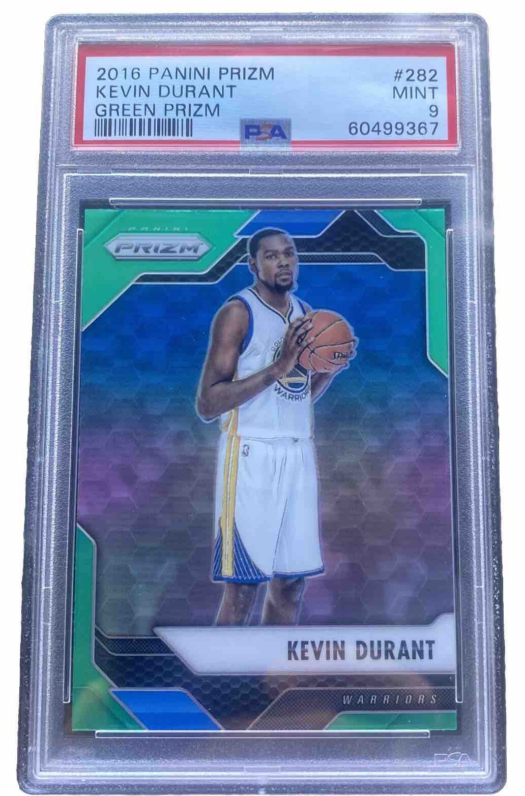 2016-17 Panini Prizm Kevin Durant Green Prizm #282 PSA 9