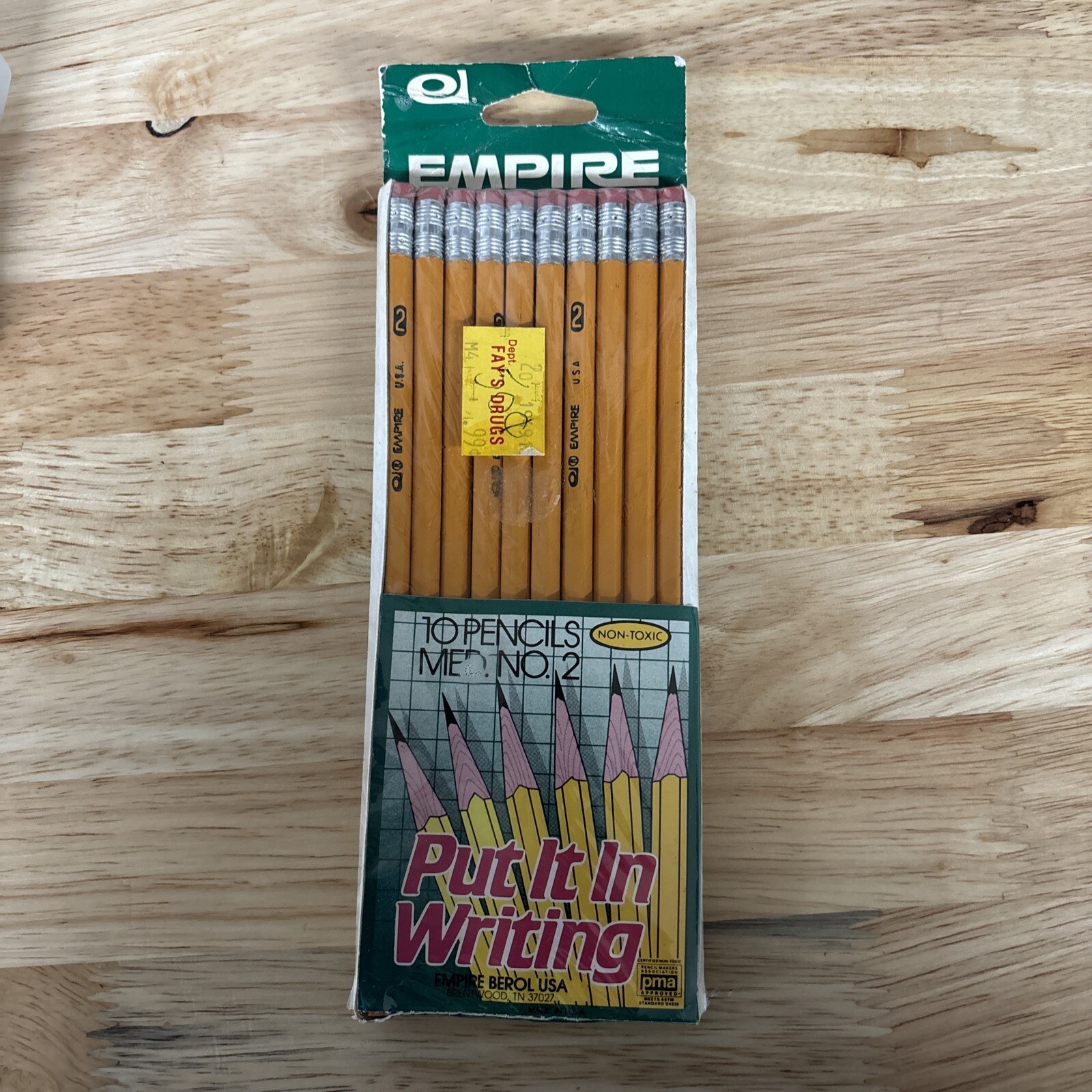 Vintage Pencils NOS Empire Berol Put It In Writing Med. #2 Pencils NIP-image