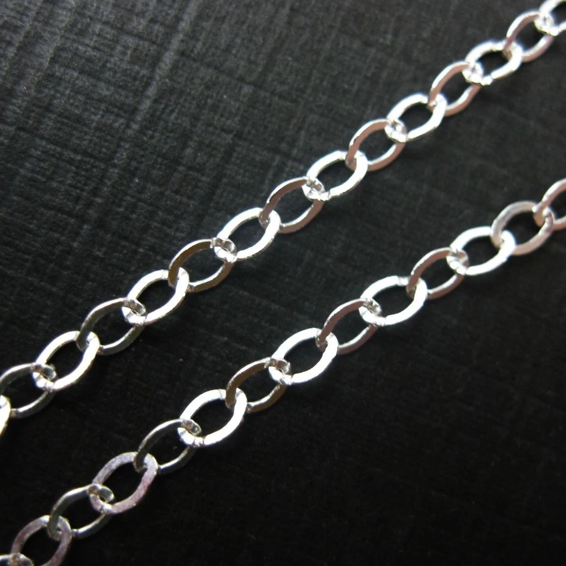 925 Sterling Silver Chain Unfinished Bulk Chain Flat Cable Chain