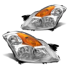 For 2007-2009 Nissan Altima Sedan 4-Door Halogen Chrome Headlights L+R Pair