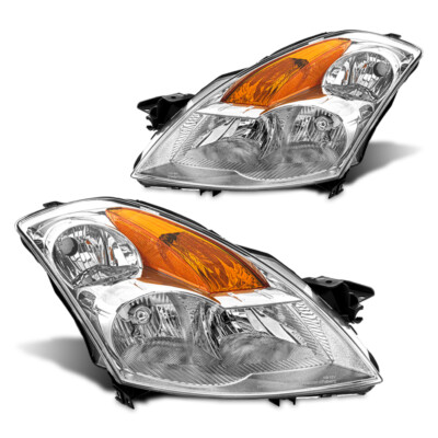 For 2007-2009 Nissan Altima Sedan 4-Door Halogen Chrome Headlights L+R Pair