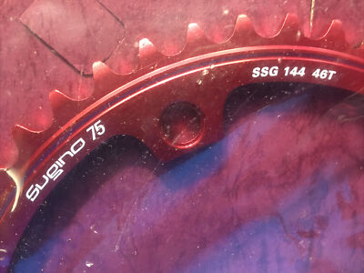 NOS Vintage 46T SUGINO 75 SSG 144bcd RED CHAINRING New In