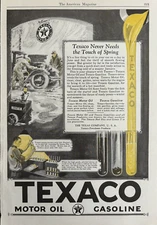 1926 Texaco Motor Oil Gasoline Zero Pour Test Touch Of Spring Vintage Print Ad