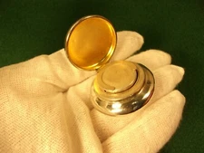 VTG ANTIQUE ART DECO STERLING SILVER GOLD SOVEREIGN "WAFFLE MAKER" VESTA CASE