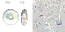 100 Aurora Borealis Clear Czech Pressed Glass 6mm Rondelle Disk Spacer Beads