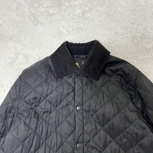 Rare Barbour Quilted Jacket Leather Corduroy Sheep L Men's Outdoor - Picture 3 of 16