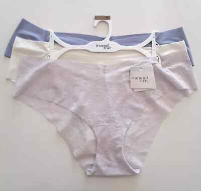 Tranquil & True Size Large Cheeky Panties Matte Lace Solid Underwear 3 Pack