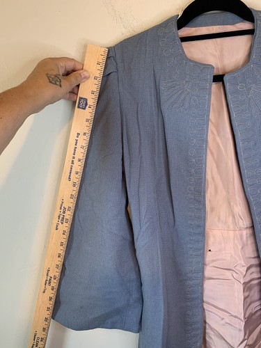 1940 s womens vintage light Wool Coat Size S - Picture 6 of 12