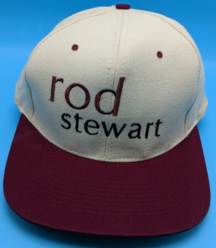 ROD STEWART hat vintage beige red 