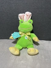 Dan Dee Green Frog Plush Bunny Ears 14" Squeeze-N-Talk Sound MTY Walmart Toy Pet