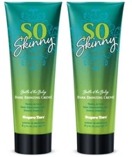 2x~SO SKINNY~BRONZER~DARK~BRONZING~CREME~INDOOR~TANNING BED LOTION~SUPRE TAN