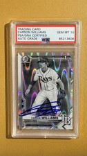 2021 Bowman Draft Carson Williams 1st RayWave Refractor IP Auto PSA 10