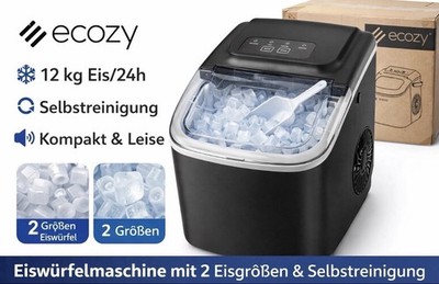 ecozy Eiswürfelmaschine 12kg/24h 2 Größen Selbstreinigung Kompakt