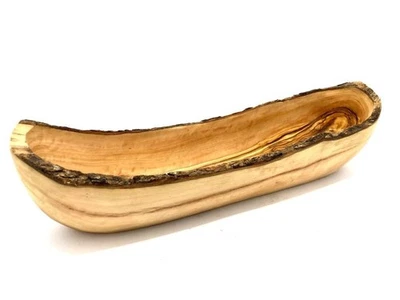 Brotschale rustikal sehr schönes Design Olivenholz natur massiv - Bild 2 von 3