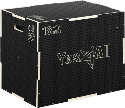 3 in 1 Non-Slip Wooden Plyo Box, Step up Box for Workout, Plyometric Jump Box fo