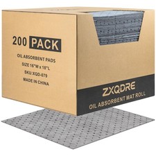 Oil Absorbent Pads 16" x 18" 5.5 oz Heavy Duty Polypropylene - Rapid Spill