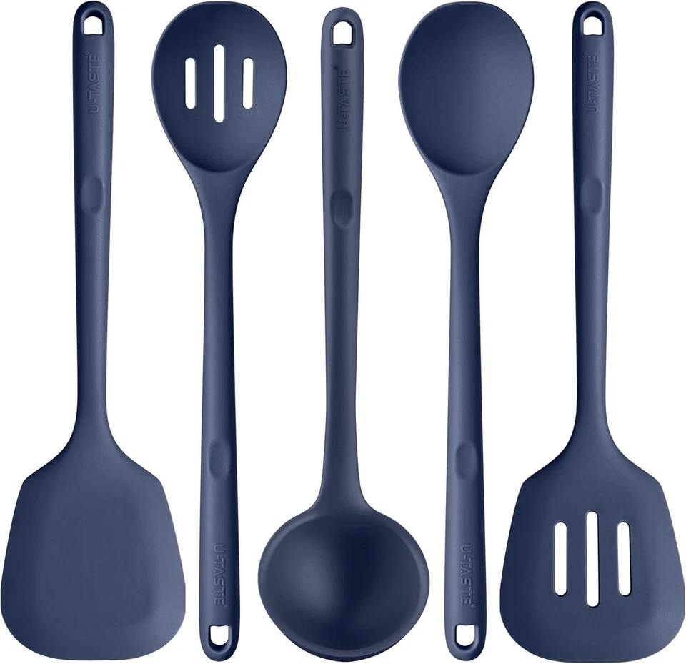 13.6in Seamless Silicone Kitchen Utensil Set - Non-Stick and Dishwasher Safe - Image 3 of 4
