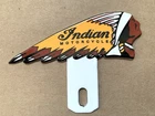 VINTAGE INDIAN MOTORCYCLE SALES & SERVICE GASOLINE GAS PORCELAIN TOPPER OIL SIGN