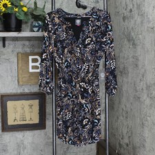 vince Camuto Women's Printed Balloon-Sleeve Belted Dress VC2M3956 4 8 16
