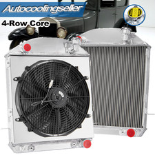 4-row Aluminum Radiator Shroud Fan For 1917-1927 Ford Model T Bucket Chevy V8 4-row Aluminum Radiator Shroud Fan For 1917-1927 Ford Model T Bucket Chevy V8