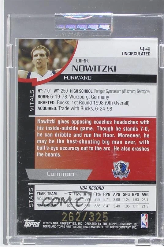 2005-06 Topps Pristine Uncirculated /325 Dirk Nowitzki #94 HOF - Image 2 of 2