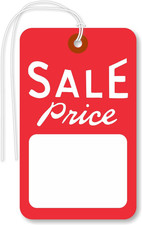 Smartsign Sale Price Tags with String  1.75" X 2.875" Red/White Color Pack of