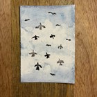 Original ACEO watercolor - Above sky bird art by geekella — photo 1
