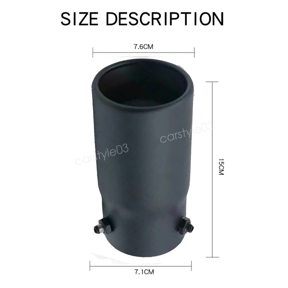 2X Stainless Steel Black Rear Exhaust Pipe Tail Muffler Tip For VW Jetta MK6 MK7 Foto 3 de 4