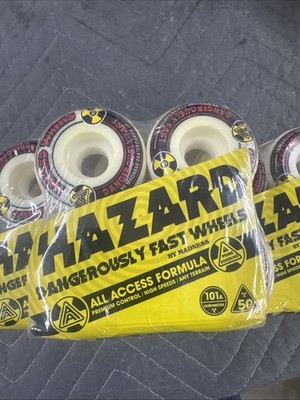 Hazard Skateboard Wheels 50mm High Risk CP+ Radial 101A WHT/RED