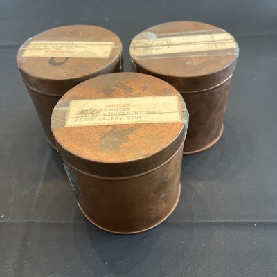 Set of 3 Vintage Copper Lab Canisters w/ Labels   Parsley & Parnassus