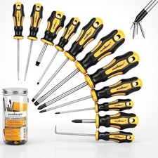 13-Pieces Screwdriver Set, Magnetic 4 Phillips & Flat Head Tips with hooks set