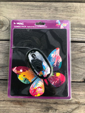 Vibe Axcess Combo Pack Optical Mouse And Mouse Pad- Set of 2 - Butterfly
