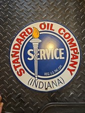 Standard Oil Indiana Adv. Sign Porcelain 11 34 Inches
