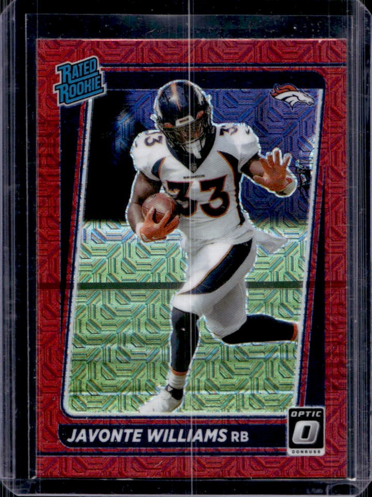 2021 Donruss Optic Javonte Williams Red Mojo Rated Rookie #215 Broncos