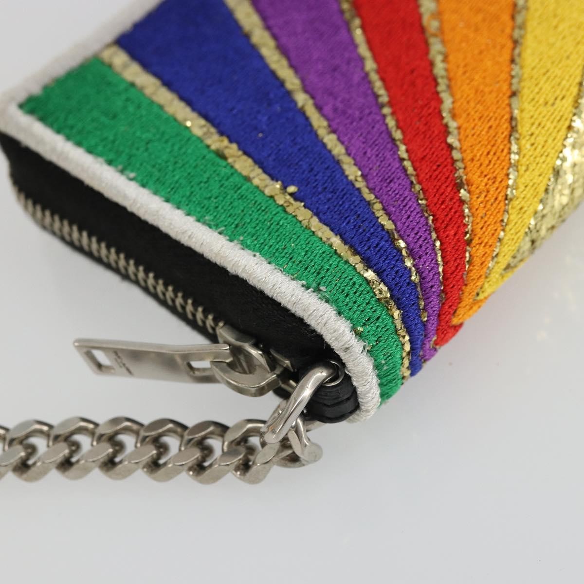 SAINT LAURENT Coin Purse Canvas Multicolor Silver Auth YKZ1018A | eBay