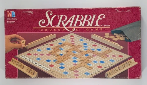 Milton Bradley Scrabble Crossword Board Game 1989 Complete w/ 100 Tiles Vintage