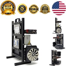 Compact Aluminum PC Bench with Custom GPU Support - Ideal for Gaming Rigs