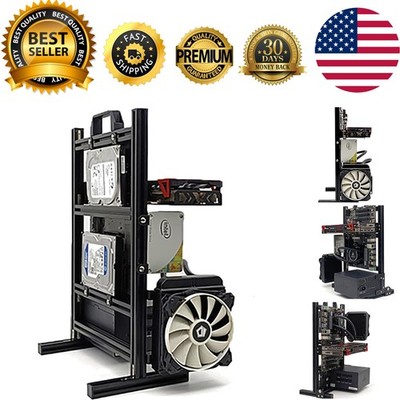 Compact Aluminum PC  Bench with Custom GPU Support - Ideal for Gaming Rigs