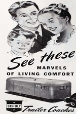 Vintage Travel Trailer Ad Poster - 1950s Marvel - 24x36 Rare Reprint 