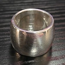 Sterling Silver 925 Wide Band Ring Size 9 12mm Sizable Round
