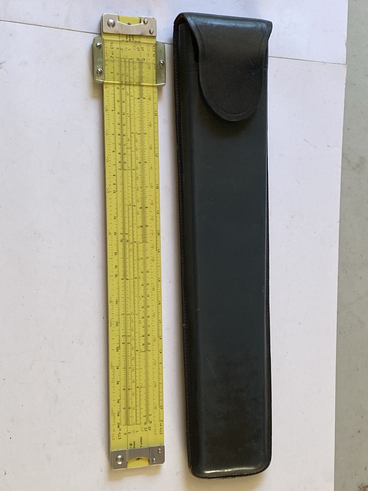 vintage slide rule K & E In Brown Case PIckett Black Case 2 Books