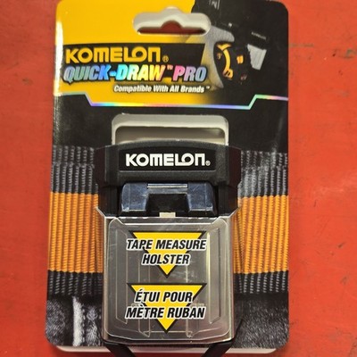 Komelon Quick-Draw Pro Tape Measure Holster Metal Black Silver Secure Locking