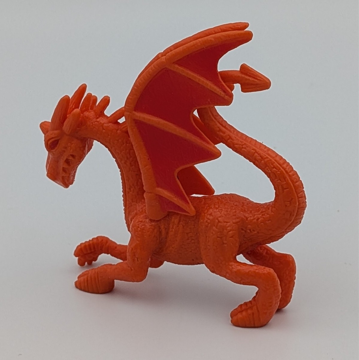 Orange Dragon Mythical Creature Figure Red Winged Fantasy Toy PVC