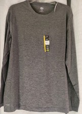 Athletic Works Men's XL Long Sleeve T- Shirt Gray Driworks Lightweight New T11