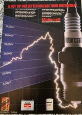 1984 Vintage Print Ad Motorcraft Extended Tip Spark Plugs Better Mileage